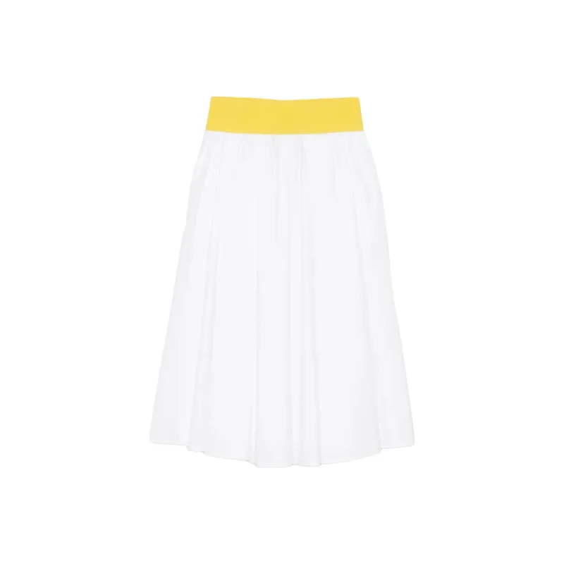 MSGM Poplin Midi Skirt-0