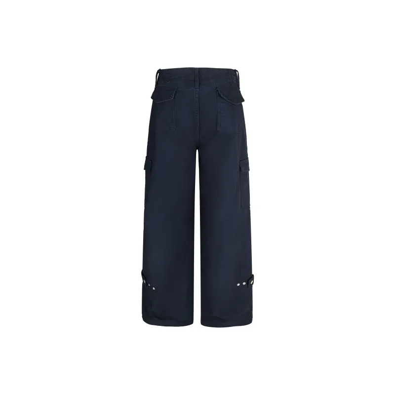CUWU Casual Pants Unisex Navy Blue-1