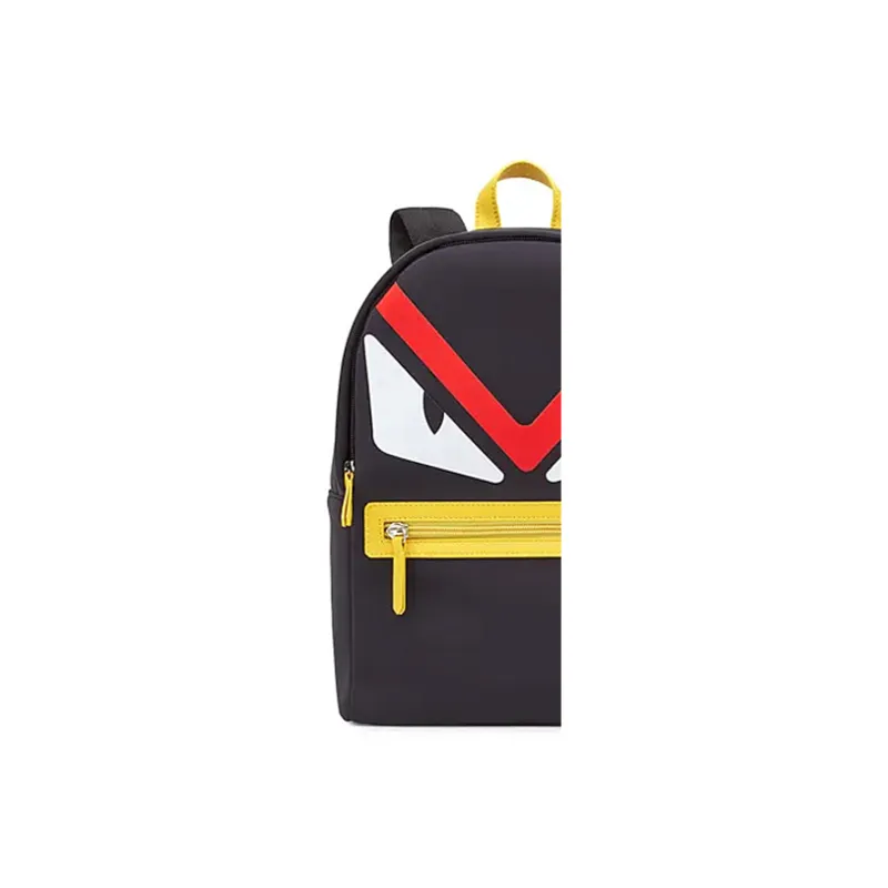 FENDI Fabric Backpack Kids' Black/Yellow/Red-2