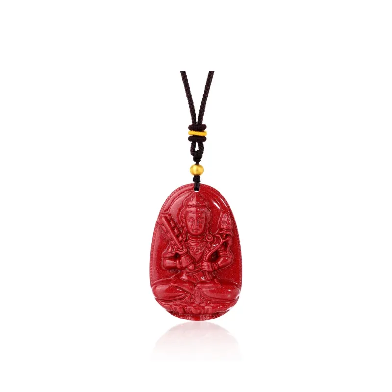 JINLIUFUJIXIANG Reconstructed Cinnabar Necklaces Unisex-45