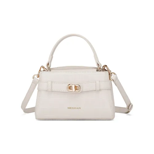 MEXICAN PU Handbag, One Shoulder, Crossbody Bag Women's Ecru/Silver/Black