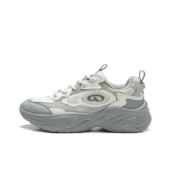 QIAODAN Anti Slip Wear Resistant Low Top Casual Shoes Women's White Gray