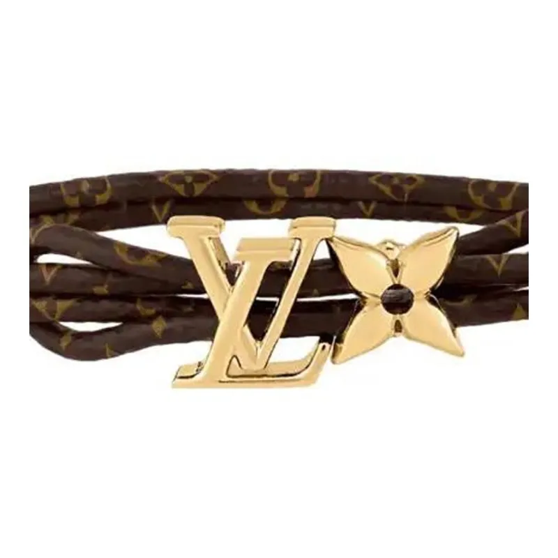 LOUIS VUITTON Gold Plated Bracelets Women's Brown-2