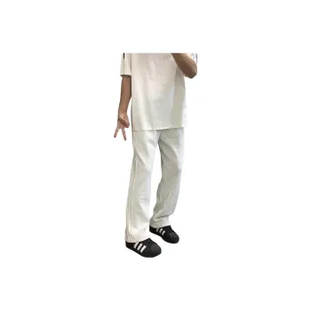 CORNILOT Casual Pants Unisex White Heather Gray
