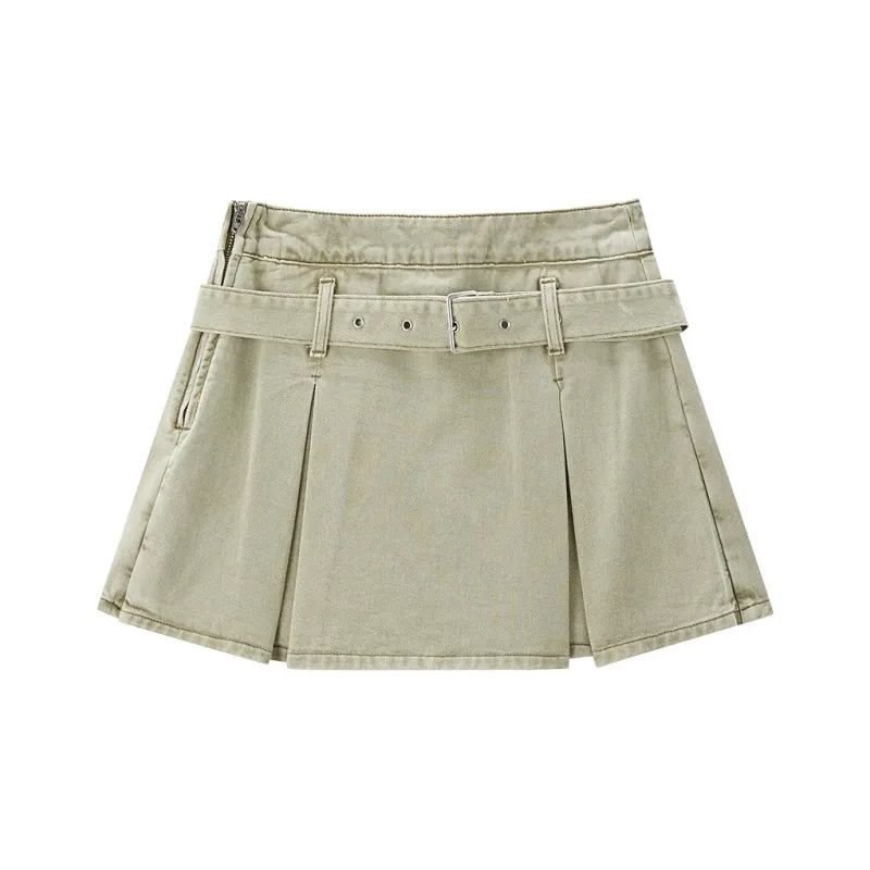 LEDIN Denim Shorts Women's Delicacy Green-0