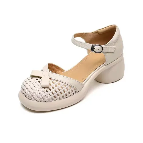 Zomila Chunky Heel High Heels Women's Apricot