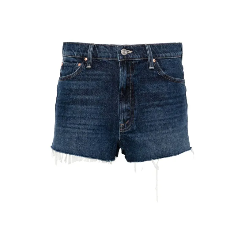 MOTHER The Dodger Mid-rise Denim Shorts-0