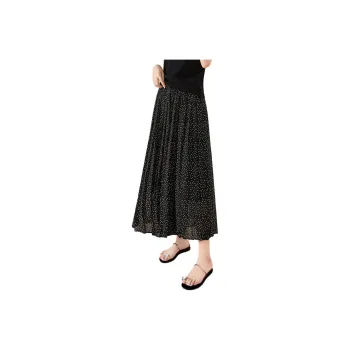 TOUCH Casual Long Skirt Women's Black With Polka Dot