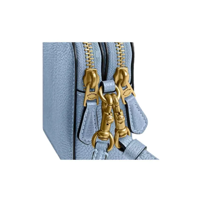COACH Kira Polished Pebble Leather Shoulder Bag Trumpets Women's Blue-6