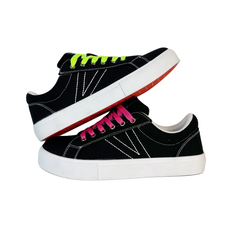 Rongchuan Slip Resistant, Abrasion Resistant, Lightweight, Breathable Low Top Skateboard Shoes Unisex Black-1