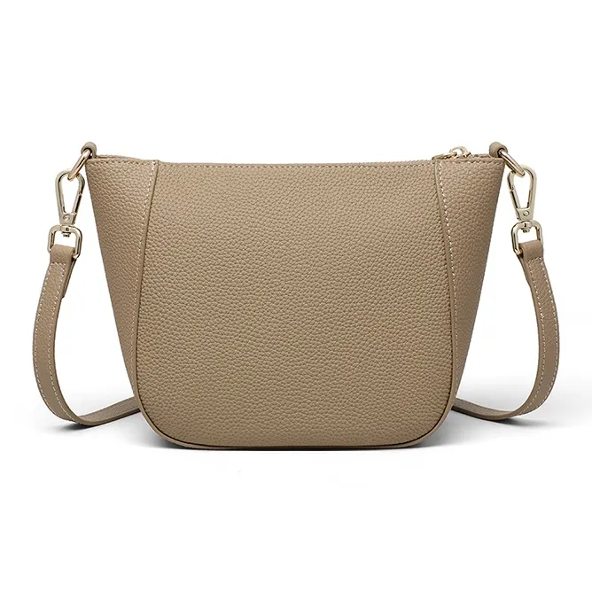 EBLAN Cow Leather Shoulder Bag, Crossbody Bag, Bucket Bag Regular Women's Elephant Gray-5
