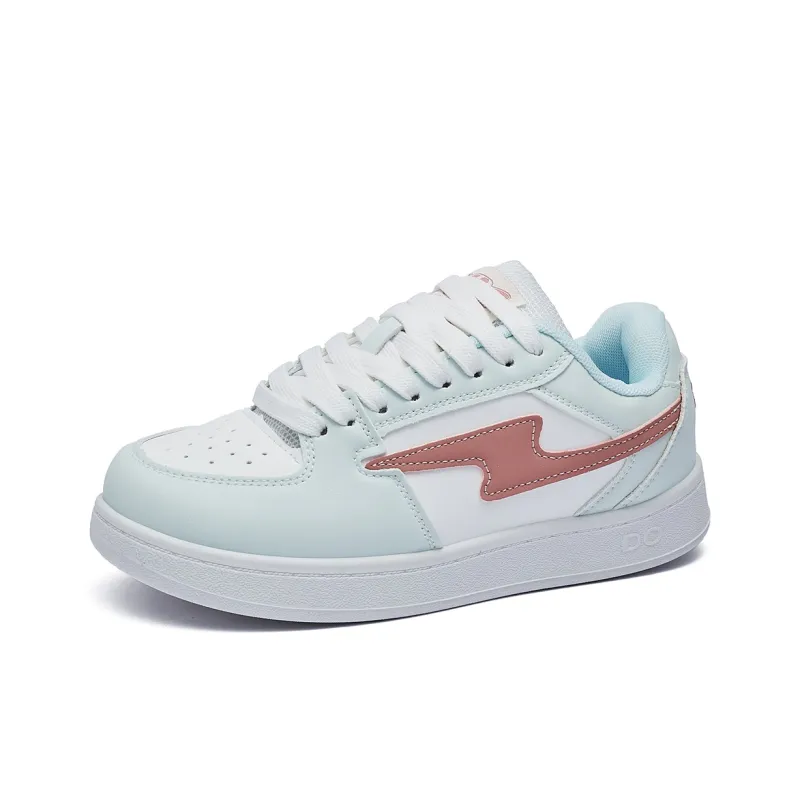 VKOI 1999 Slip Resistant, Lightweight, And Breathable Low Top Skateboard Shoes Women's Beige Cyan-2