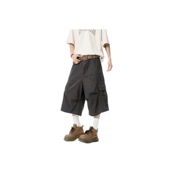 Warrior Huichao Riding The Wind Collection Cargo Shorts Unisex Apricot