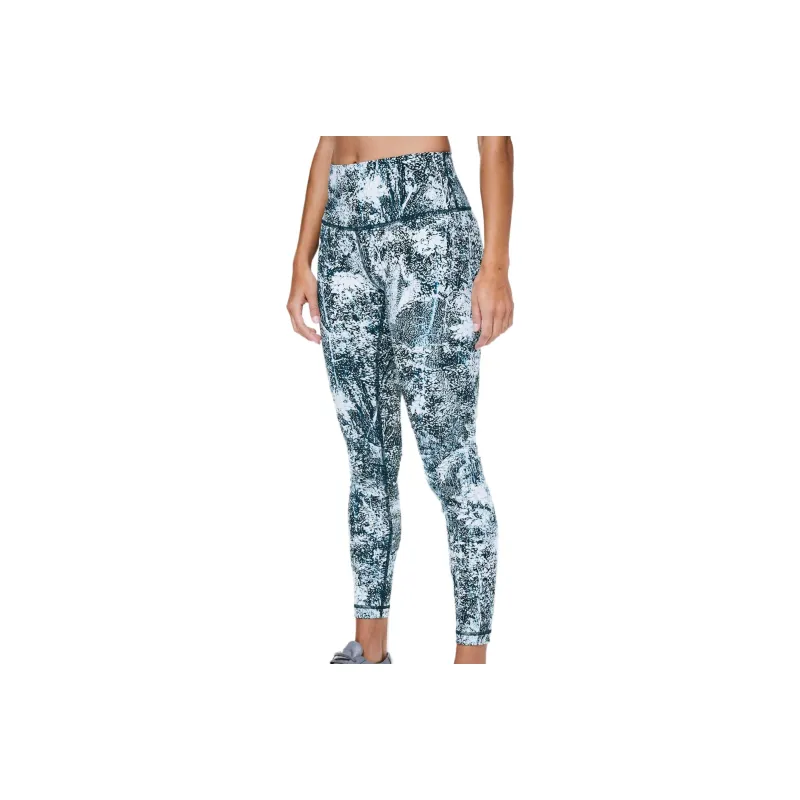 Lululemon Wunder Under Athletic Trousers Women's Green White-0