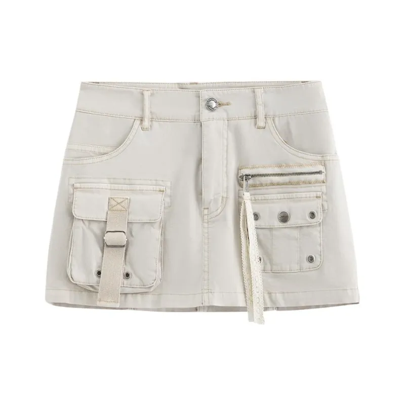Ed Hardy Cargo Short Skirts Women's Light Smoke Gray-0