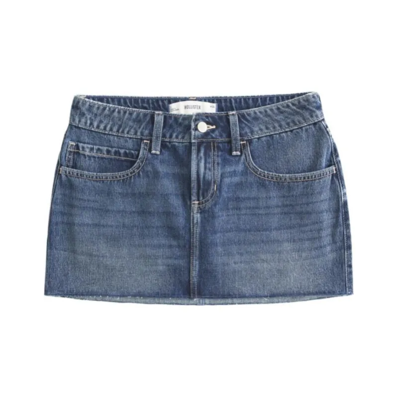 Hollister Denim Short Skirts Women's Medium Blue-0