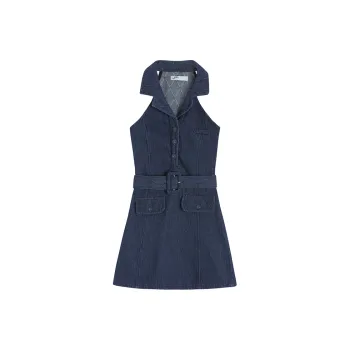 SNZX Sleeveless Dresses Women's Dark Blue