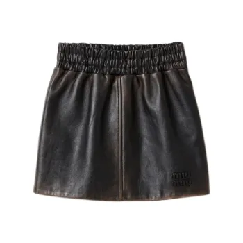 MIU MIU Leather Mini Skirt