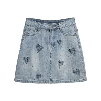 Cypress House Denim Short Skirts Women's Light Blue