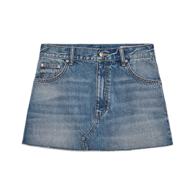 ZARA Trf Denim Short Skirts Women's Blue-0