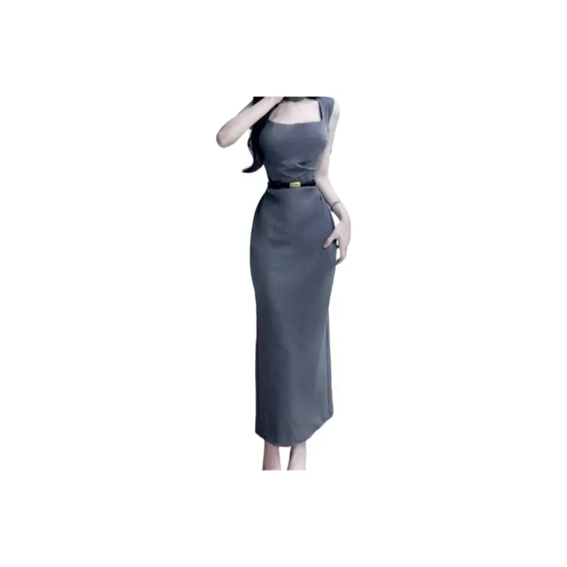 AFGGD Sleeveless Dresses Women's Gray-0
