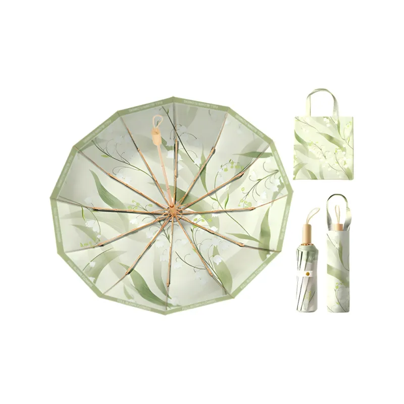 Imono Hand Open Folding Umbrella Rain And Sun Protection-7