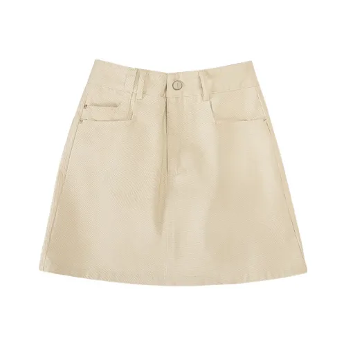 Cypress House UNIFREE Denim Short Skirts Womens Women's Beige