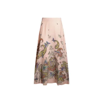 ETRO Paisley Printed A Line Midi Skirt