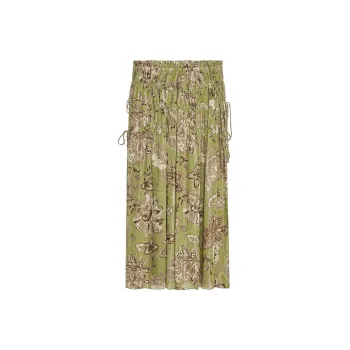ZARA ZW Series Casual Long Skirt Women's Green