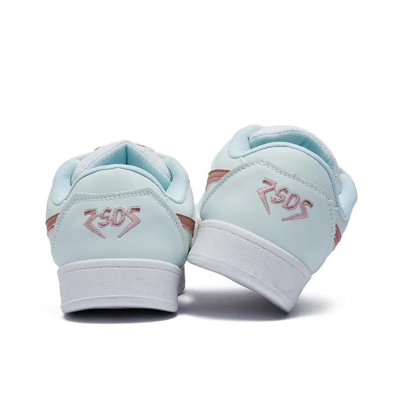 VKOI 1999 Slip Resistant, Lightweight, And Breathable Low Top Skateboard Shoes Women's Beige Cyan-5