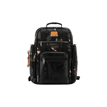 TUMI Alpha Bravo Leather Backpack Men's Gray