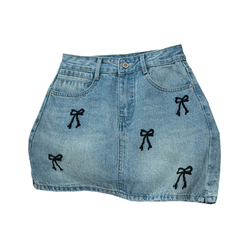 Cypress House Denim Short Skirts Women's Light Blue-0