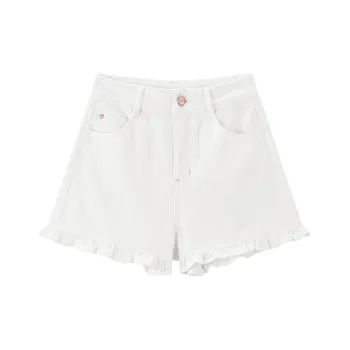LEDIN Denim Shorts Women's Denim Raw White