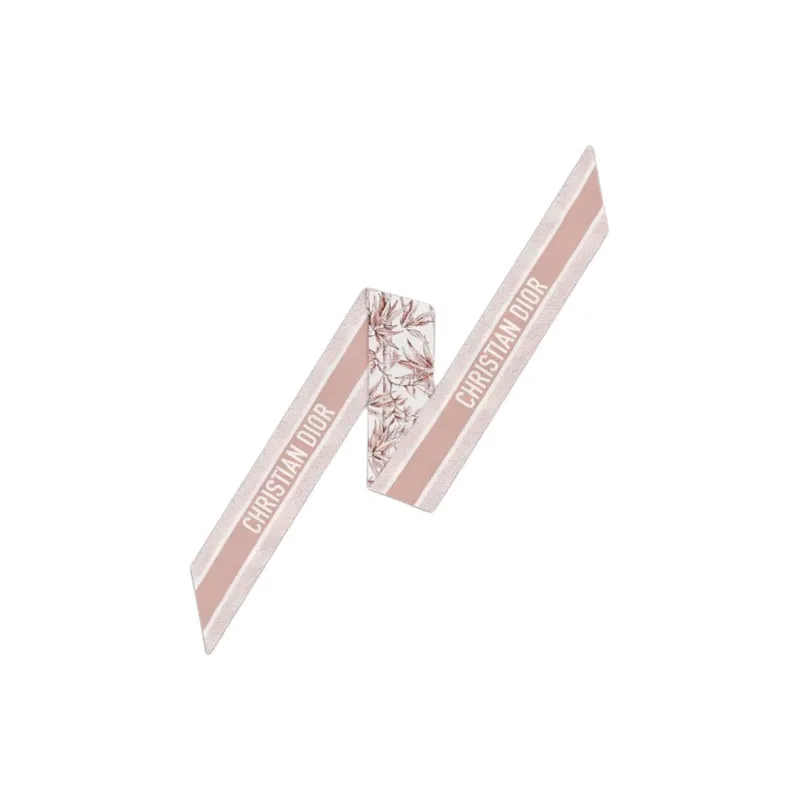 DIOR Silk Twill Silk Scarves Unisex Pink-1