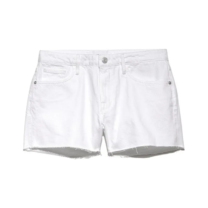 FRAME Le Grand Garcon Distressed Denim Shorts-1