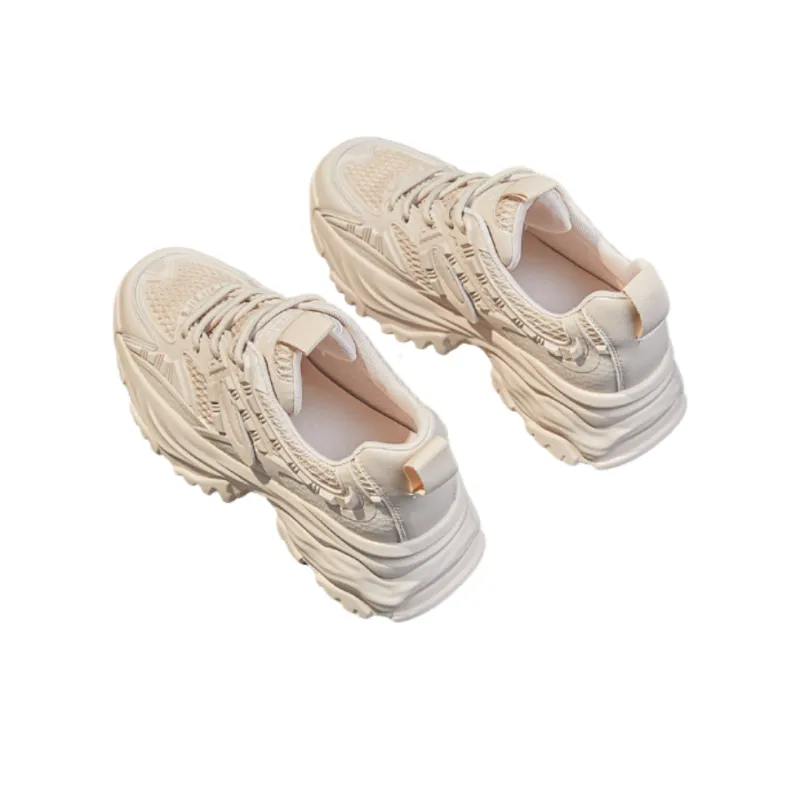 LINGPAO Breathable Height Increase Low Top Chunky Sneakers Women's-9
