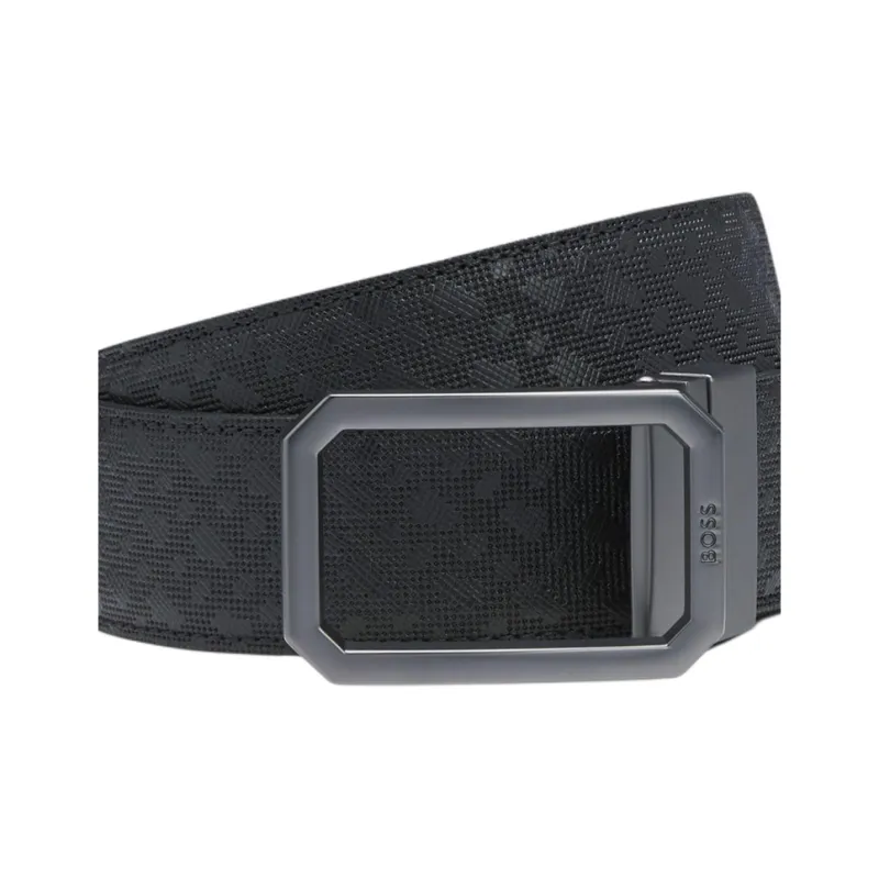 HUGO BOSS Leather Belts Unisex Black 3.5CM-2