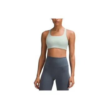 Lululemon Square Neck Ultralu Workout Bra B/C Reflective Sports Underwear Women's Jade Gray