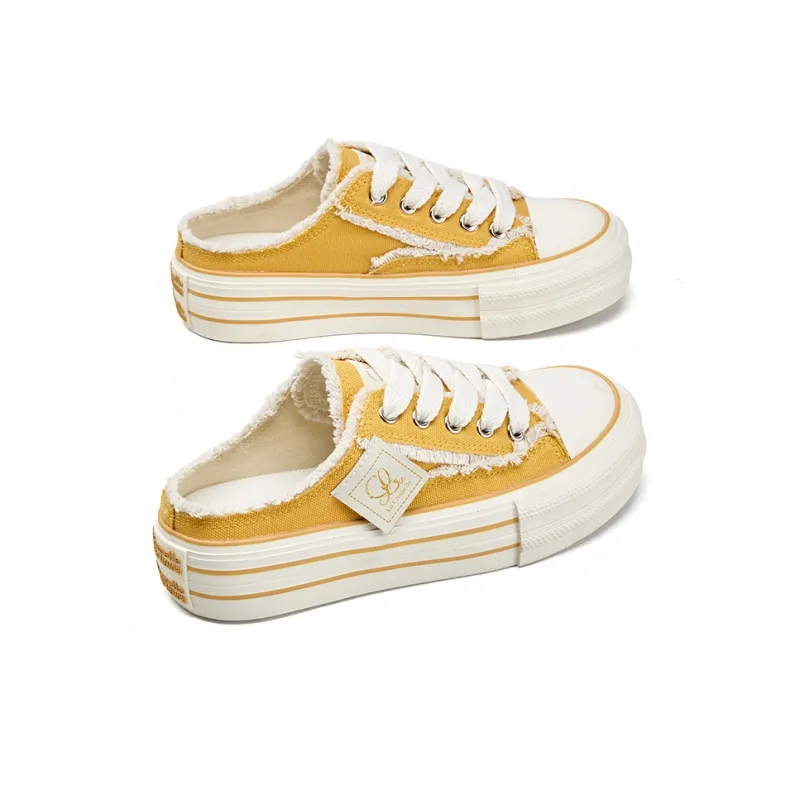 La Chapelle Abrasion Resistant Closed Toe Slippers Women's Yellow-3