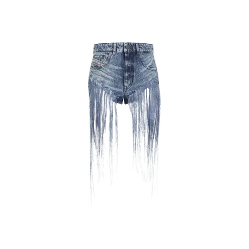 DIESEL Fringed Denim Shorts