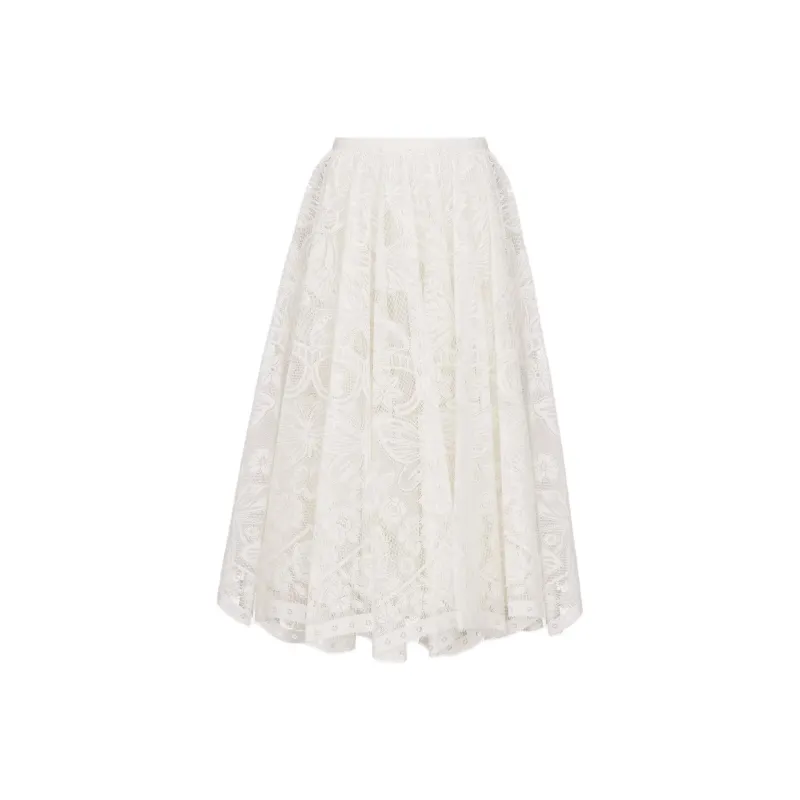 DIOR Casual Long Skirt Women's Ecru-0