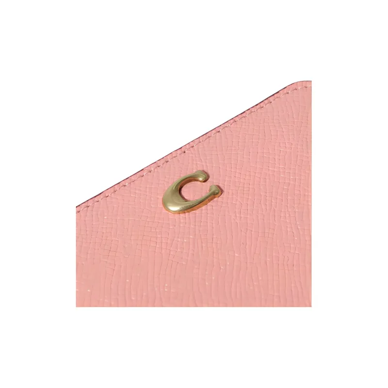COACH Card Case Cow Leather Card Holder Small Size Women's Pink-3