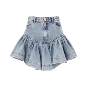 Zimmermann Frilled Denim Mini Skirt