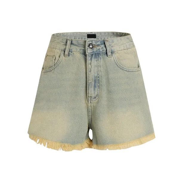 LIUREGALI Denim Shorts Women's Light Yellow-0