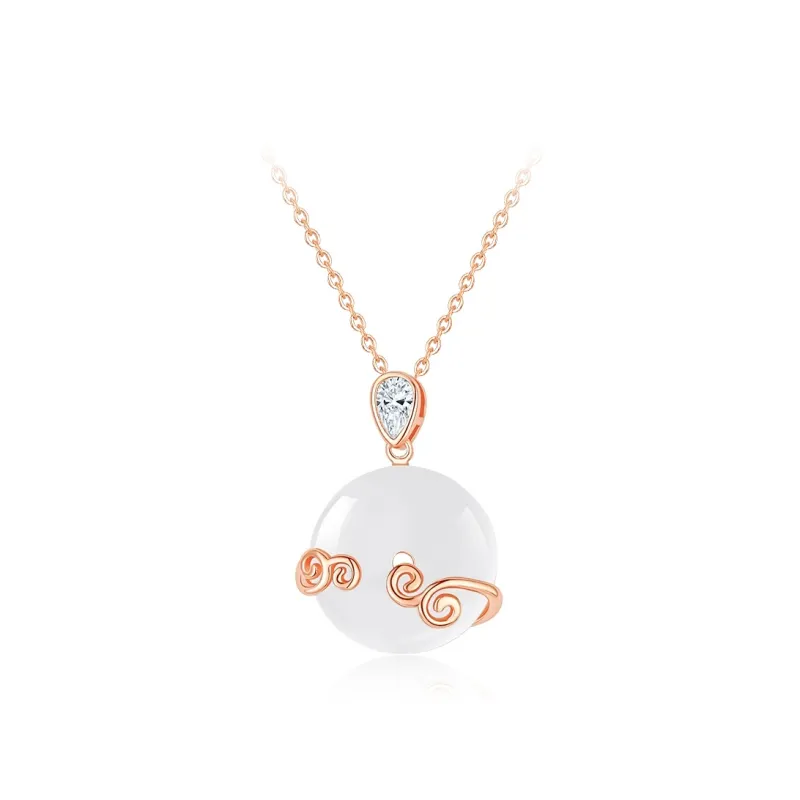 Love Link Chalcedony Necklaces Women's-0
