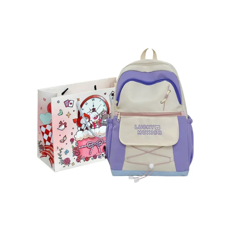 MOM'S HELPER Polyester Backpack Women's Pink/Purple/Blue/Black-4