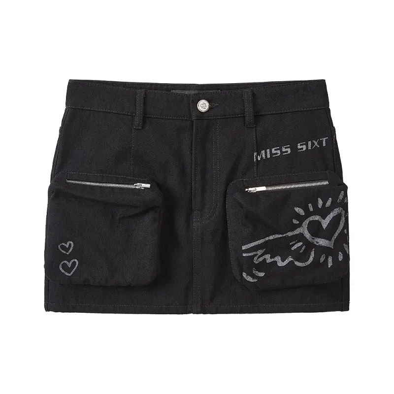 Miss Sixty Denim Short Skirts Women's Black-0