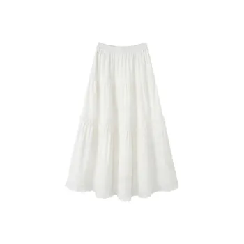 DX.DAXI Casual Long Skirt Women's Pearl White