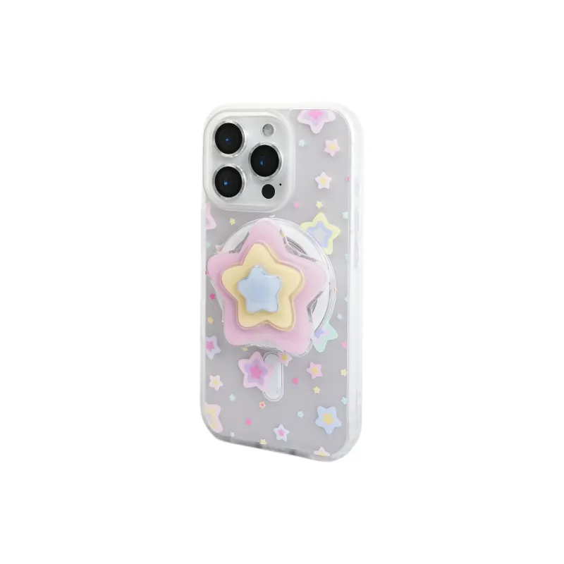 Wei Xin Acrylic Material Frosted Multicolor Stars Phone Cases Compatible With IPhone 16/15 Pro Max/Apple 13/14 Pro/Max-2