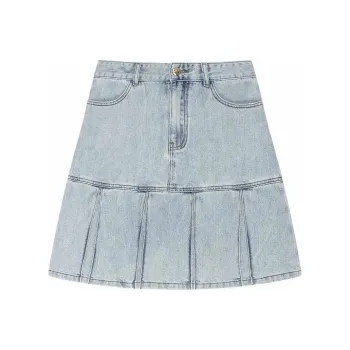 DKNY Denim Short Skirts Women's Light Denim Blue